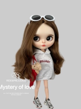 blythe小布娃娃衣服 ob24 27 azone素体 pp fr换装娃衣 连帽卫衣
