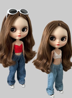 blythe小布娃娃ob24 26 ymy22素体 azone19关节体 pp fr阔腿裤子