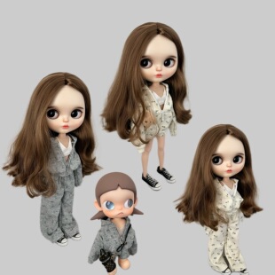 新品 小布blythe娃娃ob24azone19关节素体bjd小六衣服碎花卫衣套装