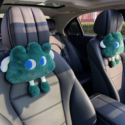 汽车座椅头枕护颈枕车用可爱卡通车内靠枕车载创意草包一对枕头女