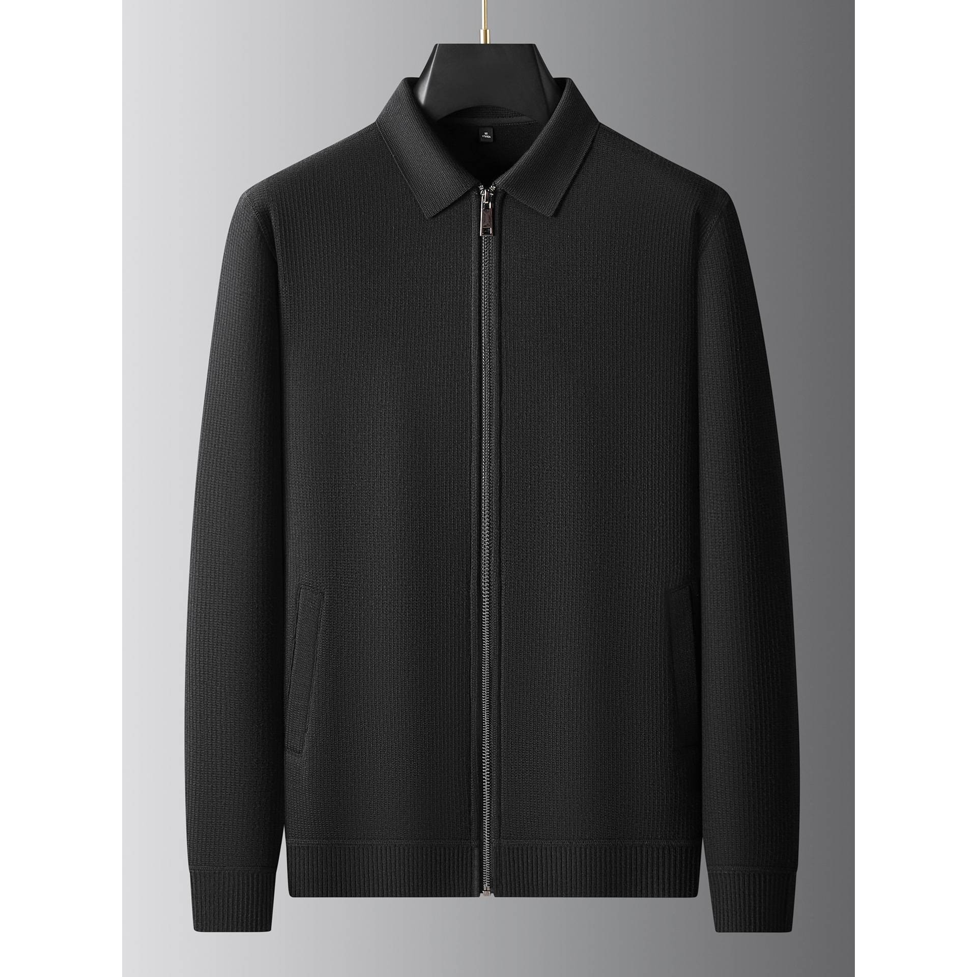 品牌专柜含羊毛男士针织开衫胖子加肥加大码2025秋冬新款加绒商务