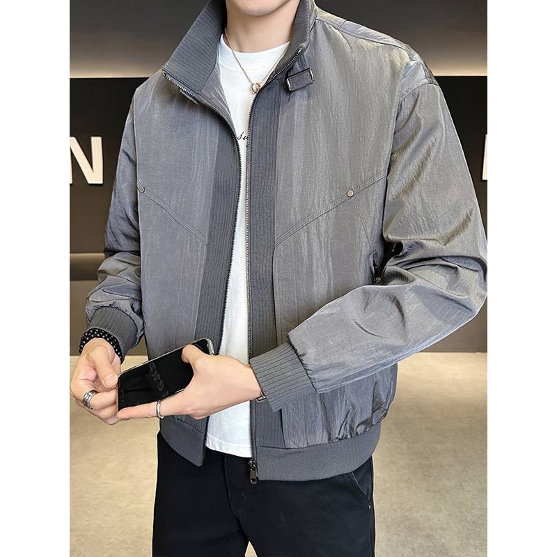 品牌专柜男士立领夹克2025年春季新款男装青年时尚休闲简约潮流百