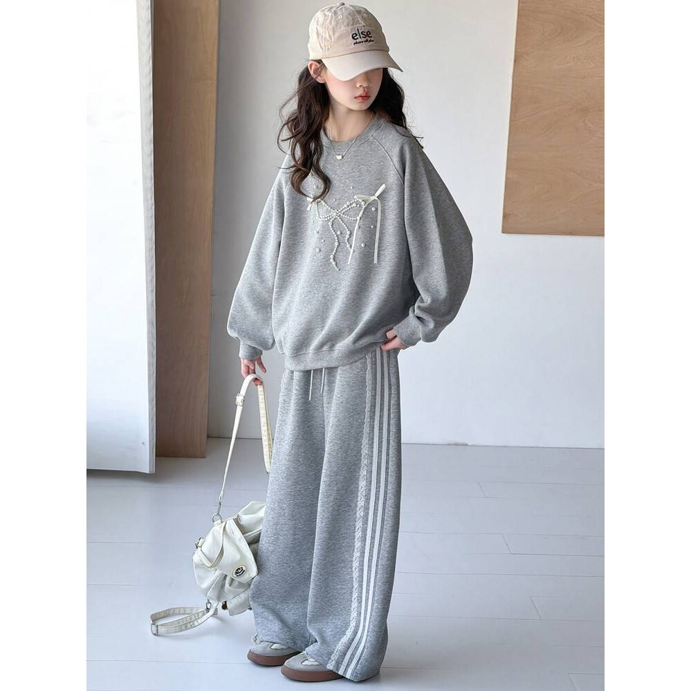 品牌专柜女大童春秋套装2026新款韩系初中生女孩休闲运动卫衣阔腿