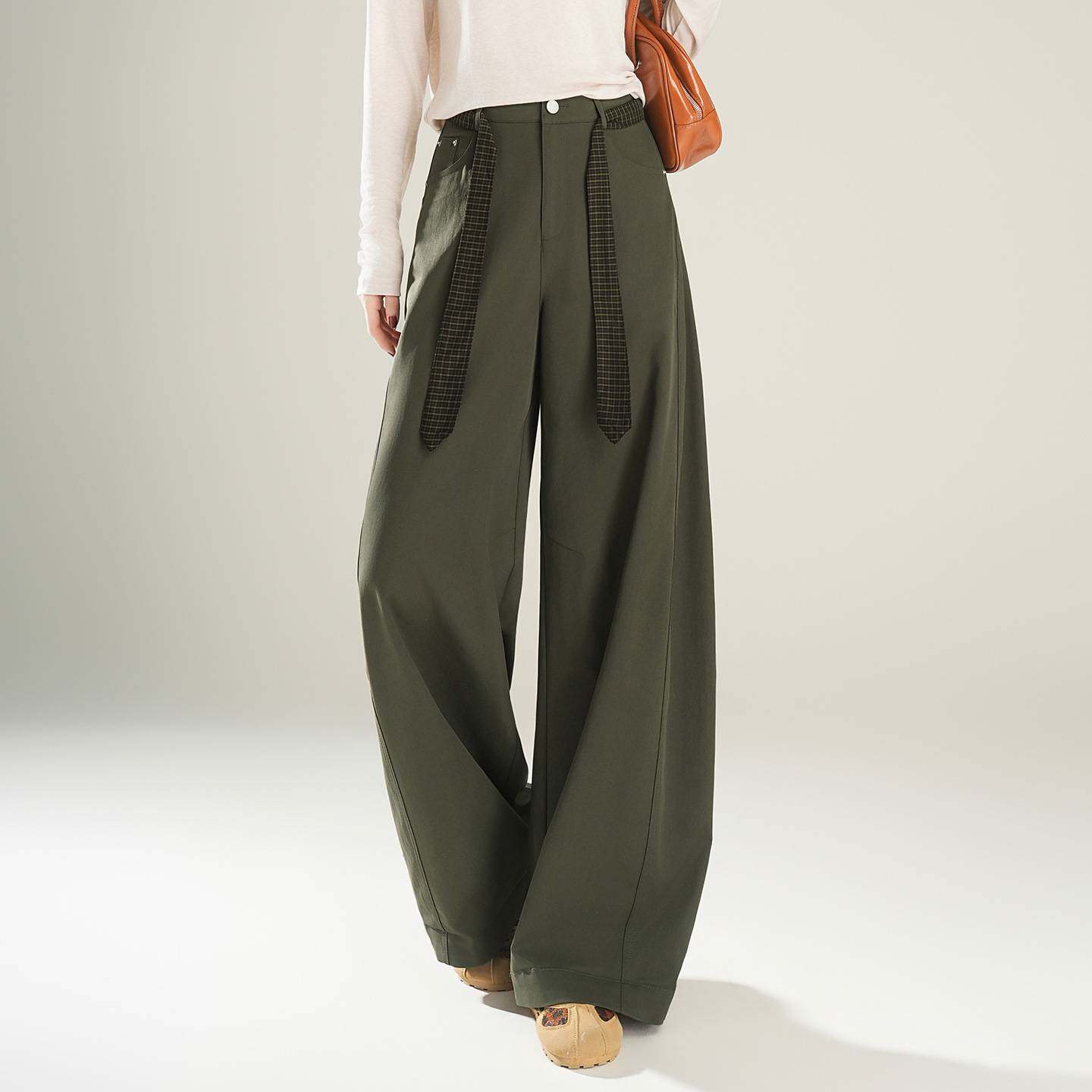 品牌专柜时尚高级感气质弯刀西装裤女春夏抗皱垂坠感裤子山本阔腿