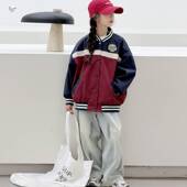 品牌专柜女童拼色外套2026年春秋新款 韩系棒球服中大童宽松外出上