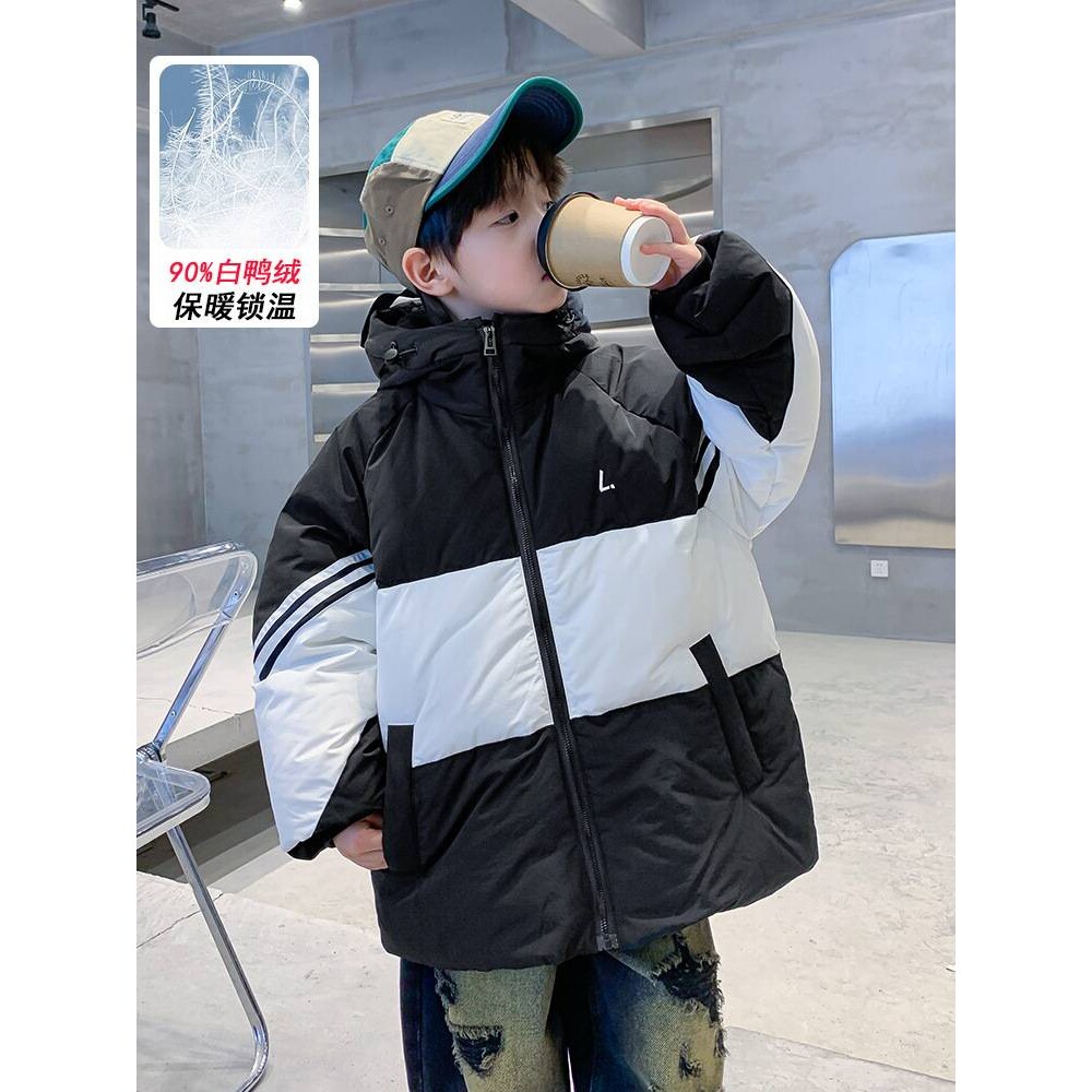 品牌专柜男童羽绒服冬季加厚2025新款中长款90白鸭绒儿童冬装防寒