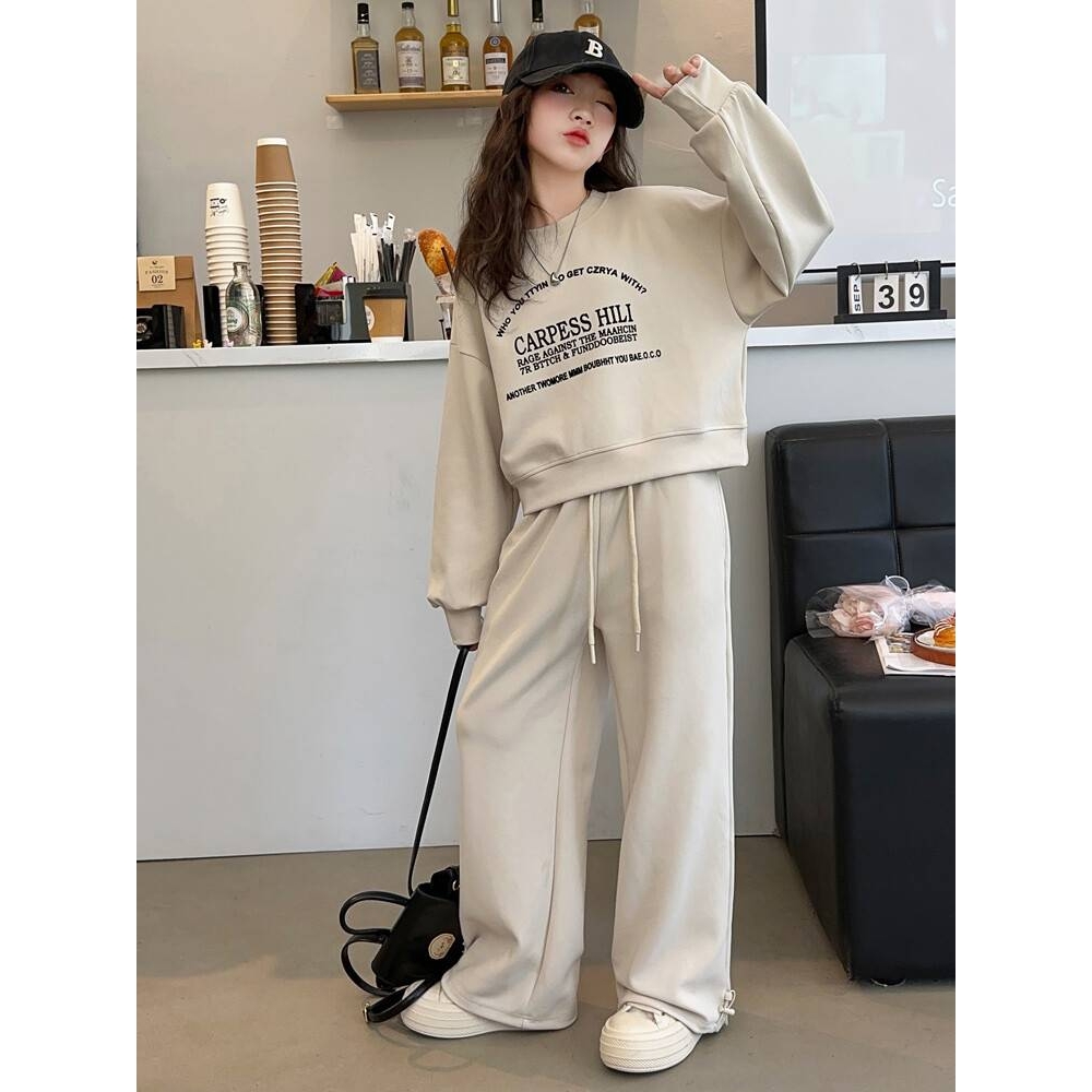 品牌专柜女童秋装运动套装2025新款儿童时髦洋气中大童春秋卫衣两