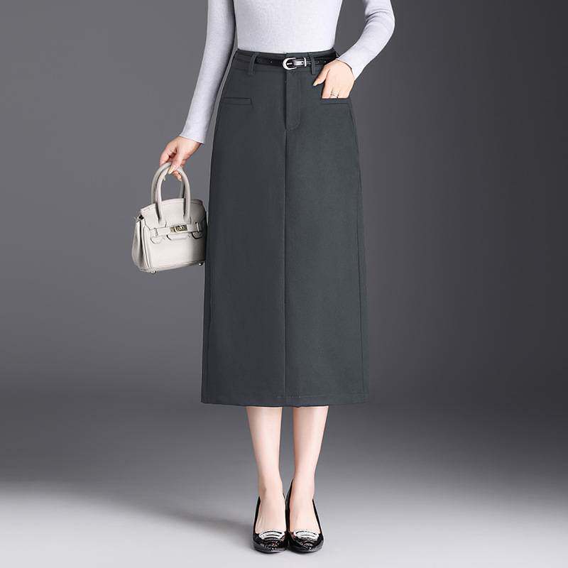 品牌专柜高档开叉西装半身裙直筒气质春季2026新款高腰显瘦中长款