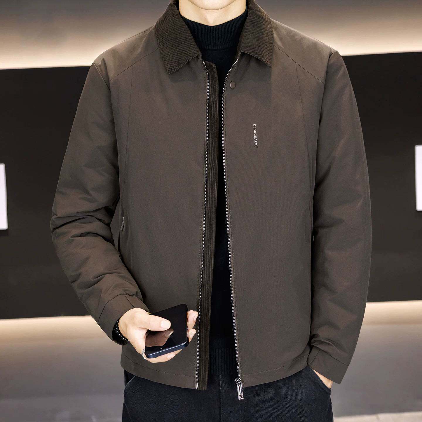 品牌专柜男士翻领羽绒服2026新款时尚潮流休闲时尚中青年纯色外套
