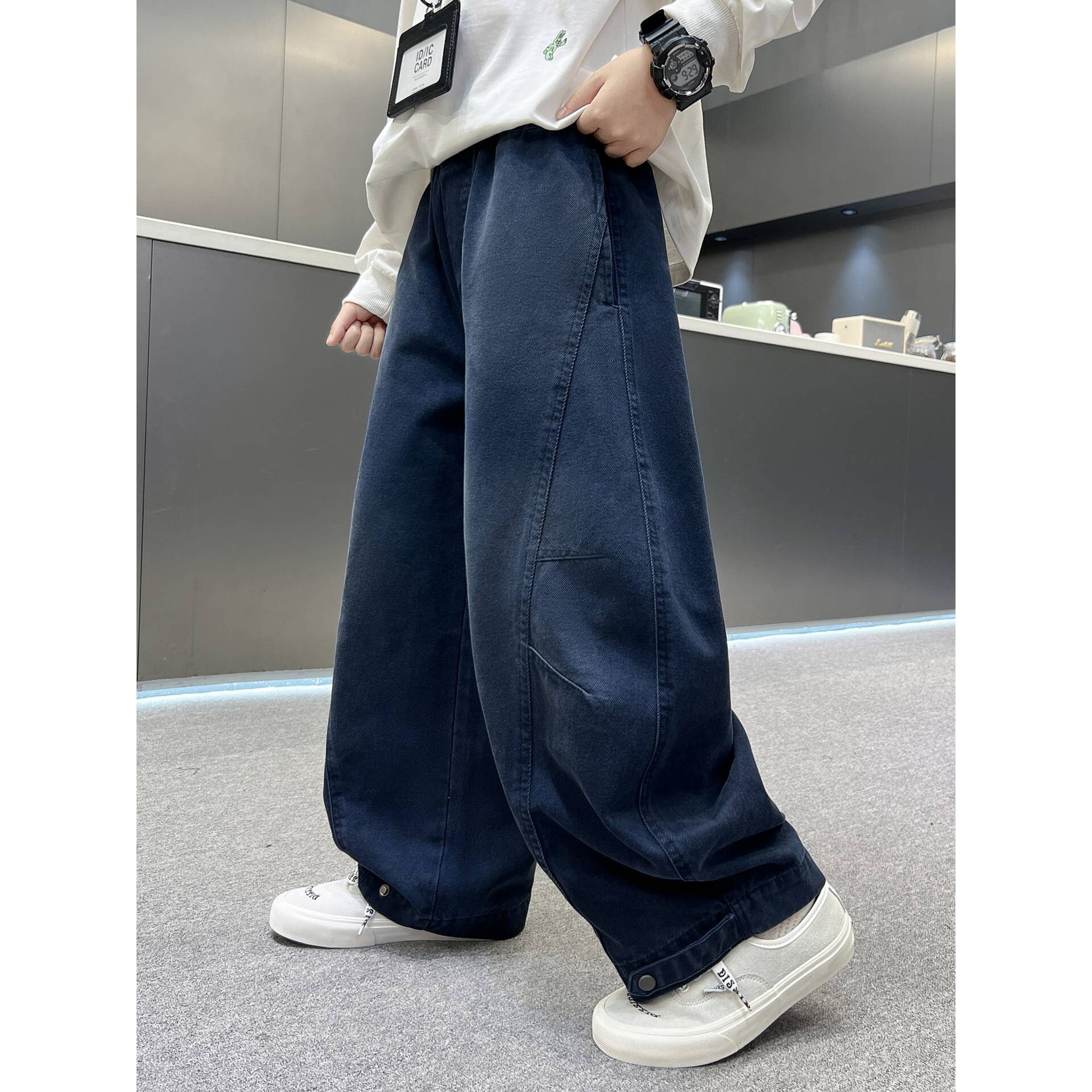 品牌专柜男童秋装纯棉裤子大儿童装休闲裤春秋款2026新款春季弯刀