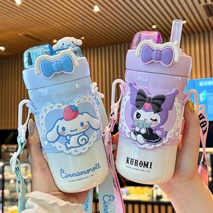 三丽鸥儿童保温杯女孩高颜值吸管杯316不锈钢学生上学专用水杯