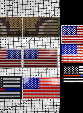 USA美国国旗魔术贴徽章IR反光臂章DIY士气章迷彩头盔贴户外背包章