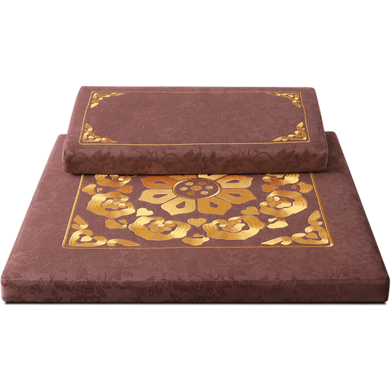 正念天然山棕禅修打坐垫黑山棕拜佛静坐垫棉麻提花跪拜垫四季适用