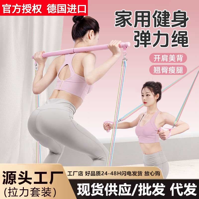 德国进口瑜伽普拉提棒多功能健身棒拉力绳推拉杆训练杆男女杠铃杆