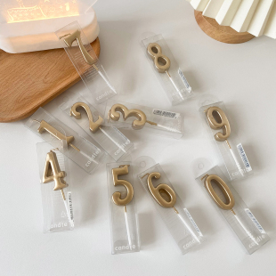 香槟金蜡烛0到9 饰布置插件 儿童周岁生日高级感蛋糕装