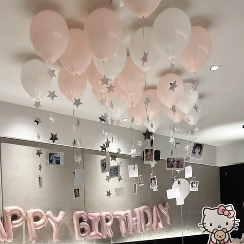 天花板气球装饰照片吊坠星星挂饰房间浪漫装饰生日告白场景布置用