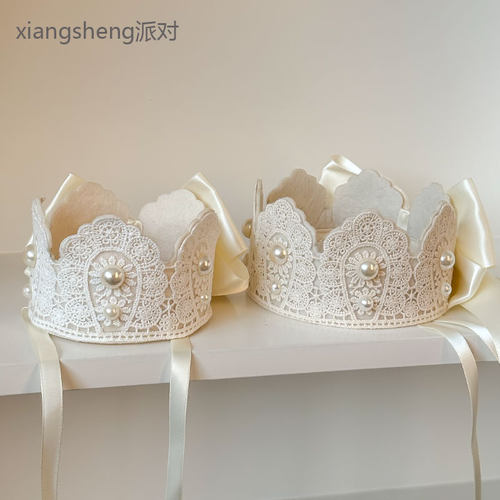 韩版复古ins风亲子女孩女友闺蜜宝宝周岁派对可爱公主皇冠生日帽