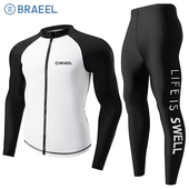 速干防晒分体游泳衣水母服套装 新款 大码 浮潜男士 潜水服冲浪服长袖