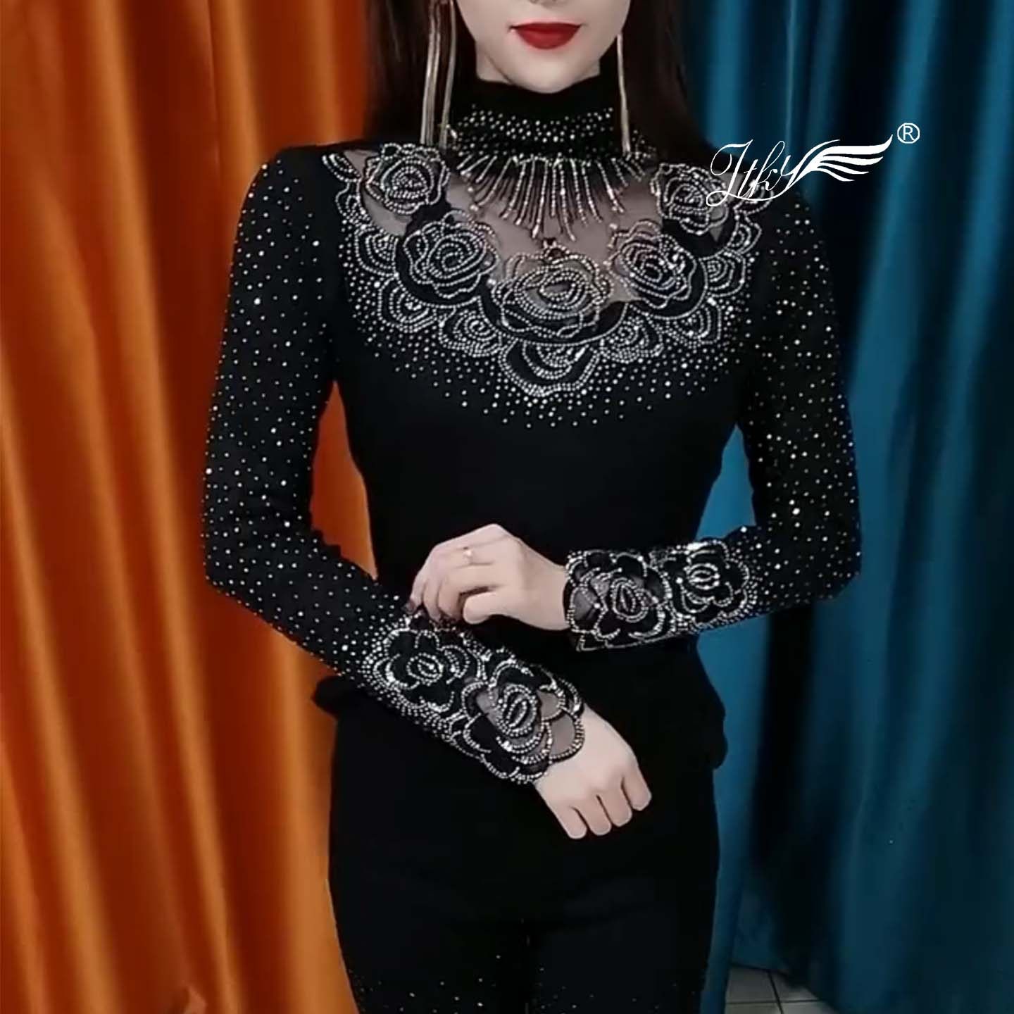 2026韩版新款网红T恤长袖洋气打底衫 修身显瘦百搭上衣高档小衫女,女装/女士精品,T恤,淘宝优惠券,粉丝福利购,淘宝优惠卷