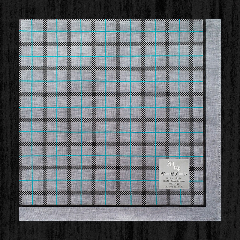 MADE IN JAPAN THIN MENS HANDKERCHIEF COTTON LINEN SWEAT-ABSORBING HANDKERCHIEF MENS SWEAT-WIPING SQUARE SCARF CHECKERED SUIT POCKET TOWEL