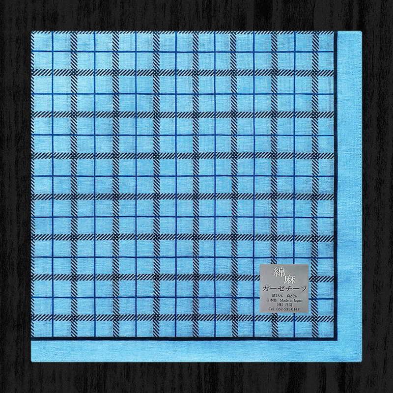 MADE IN JAPAN THIN MENS HANDKERCHIEF COTTON LINEN SWEAT-ABSORBING HANDKERCHIEF MENS SWEAT-WIPING SQUARE SCARF CHECKERED SUIT POCKET TOWEL
