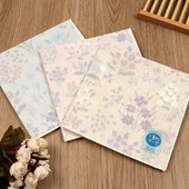 日本制女士手帕纯棉吸汗随身三层纱布厚款 小方巾擦手印花手绢 日式