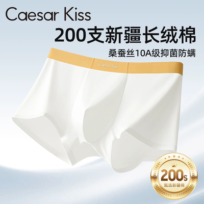 CaesarKiss冰丝内裤男士平角短裤男生款透气性感镂空无痕2025新款