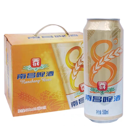500ml*12瓶南昌八度啤酒罐装江西特产拉罐南昌超鲜8度