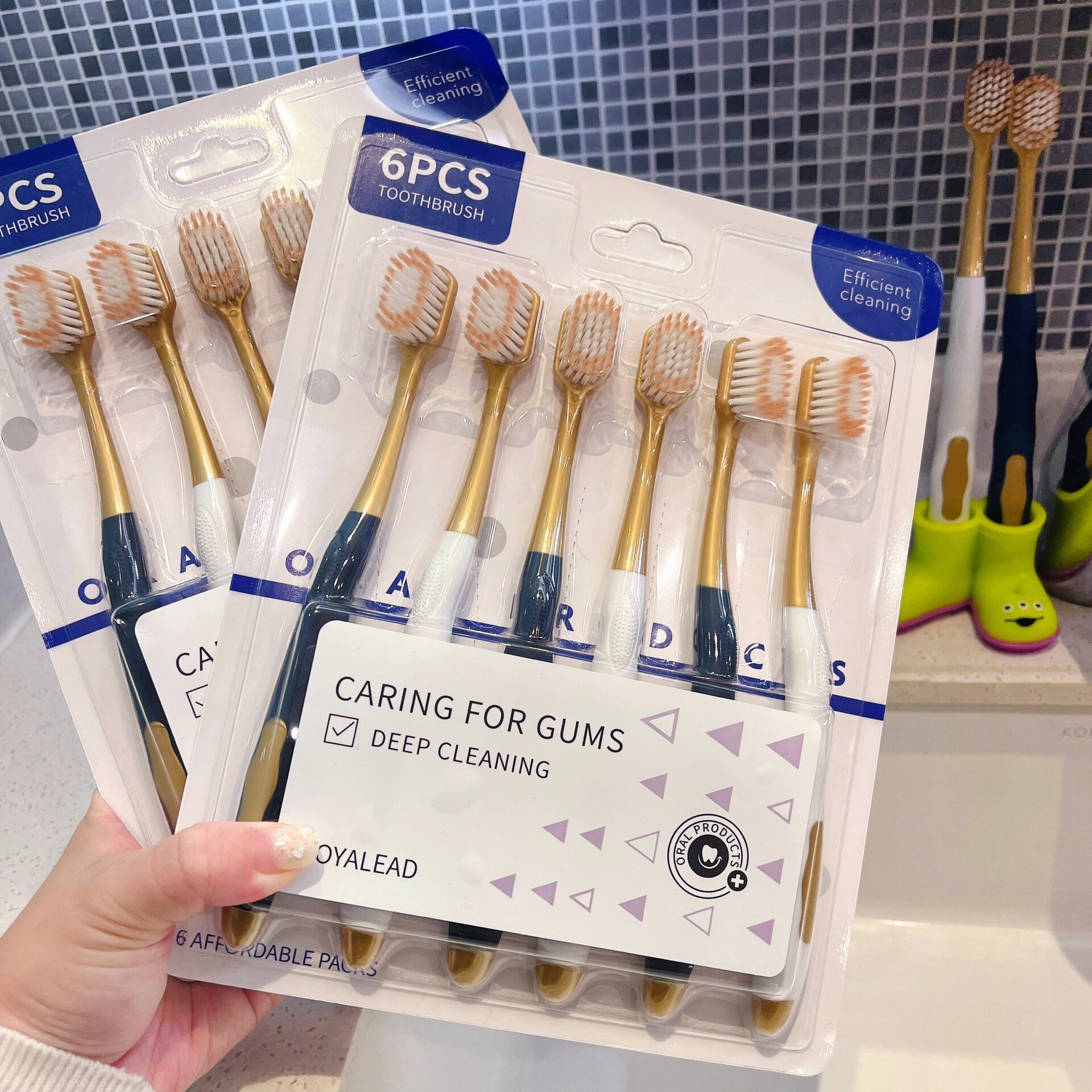 山姆同款牙刷成人家庭装6支装