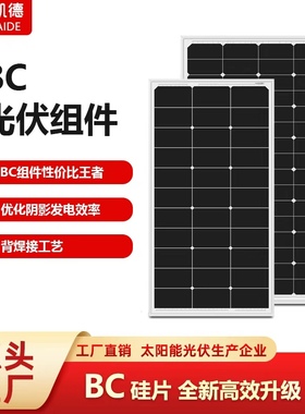 单晶硅BC太阳能板高效转换防18V36V230W310W120W130W150W80W60W