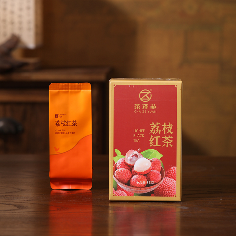 广东英德荔枝红茶小盒装36克独立小包 岭南荔枝风味红茶送礼首选