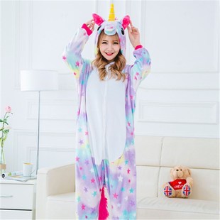 2019 unicorn Pajama Sets Cartoon Sleepwear Flannel Animal