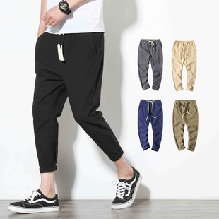 Summer linen trousers men s casual pants 夏季棉麻休闲哈伦裤