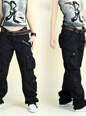 Hip Hop Loose Pants Jeans Baggy Cargo Pants Women女式工装裤