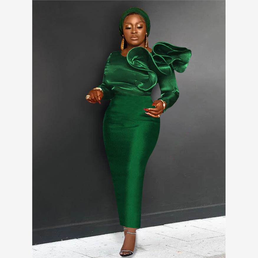 欧美大码修身宴会礼服裙P