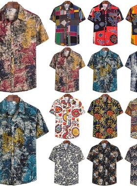 Casual Loose Shirts Henley Men Shirt Summer Tops男士T恤