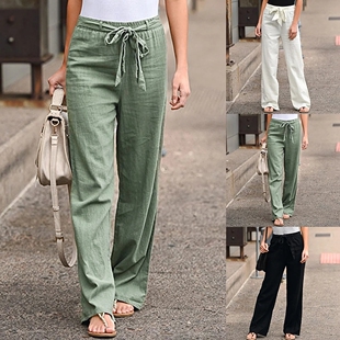 Female Plus Size Ankle-length Trousers Summer Casual Pants