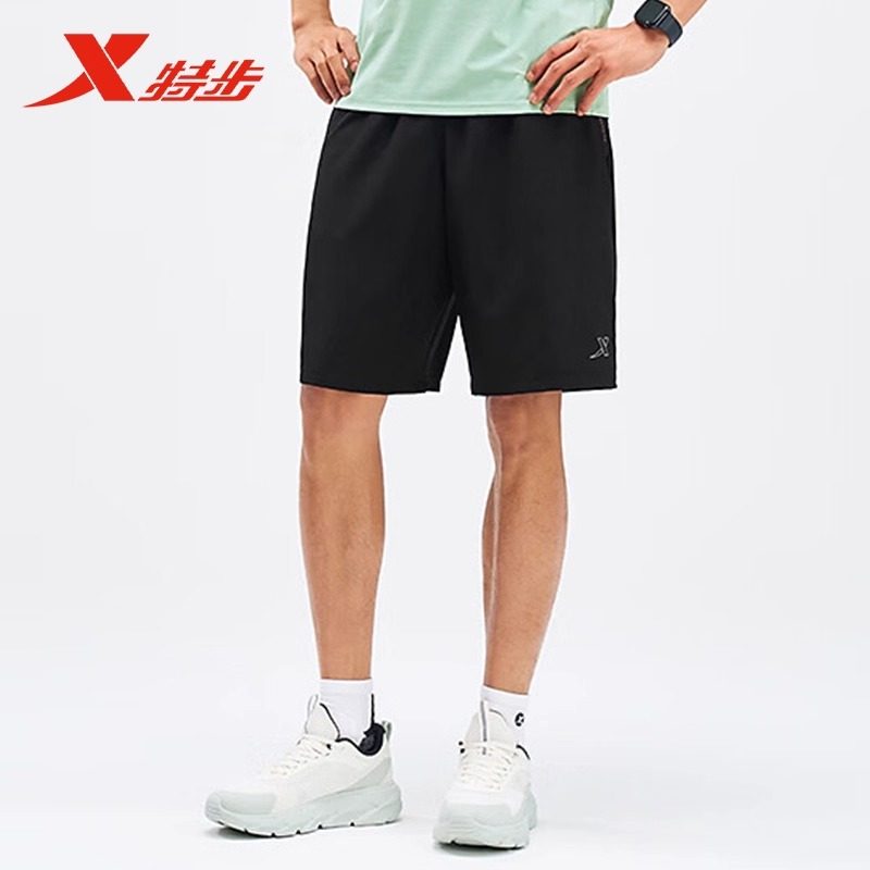 【一体成型系列】特步短裤男2025夏季新款梭织五分裤冰丝速干中裤
