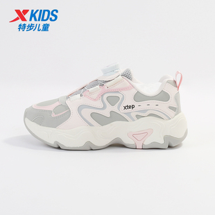 皮面休闲老爹鞋 新款 675314324010 2025秋季 特步儿童女大童小鹿鞋