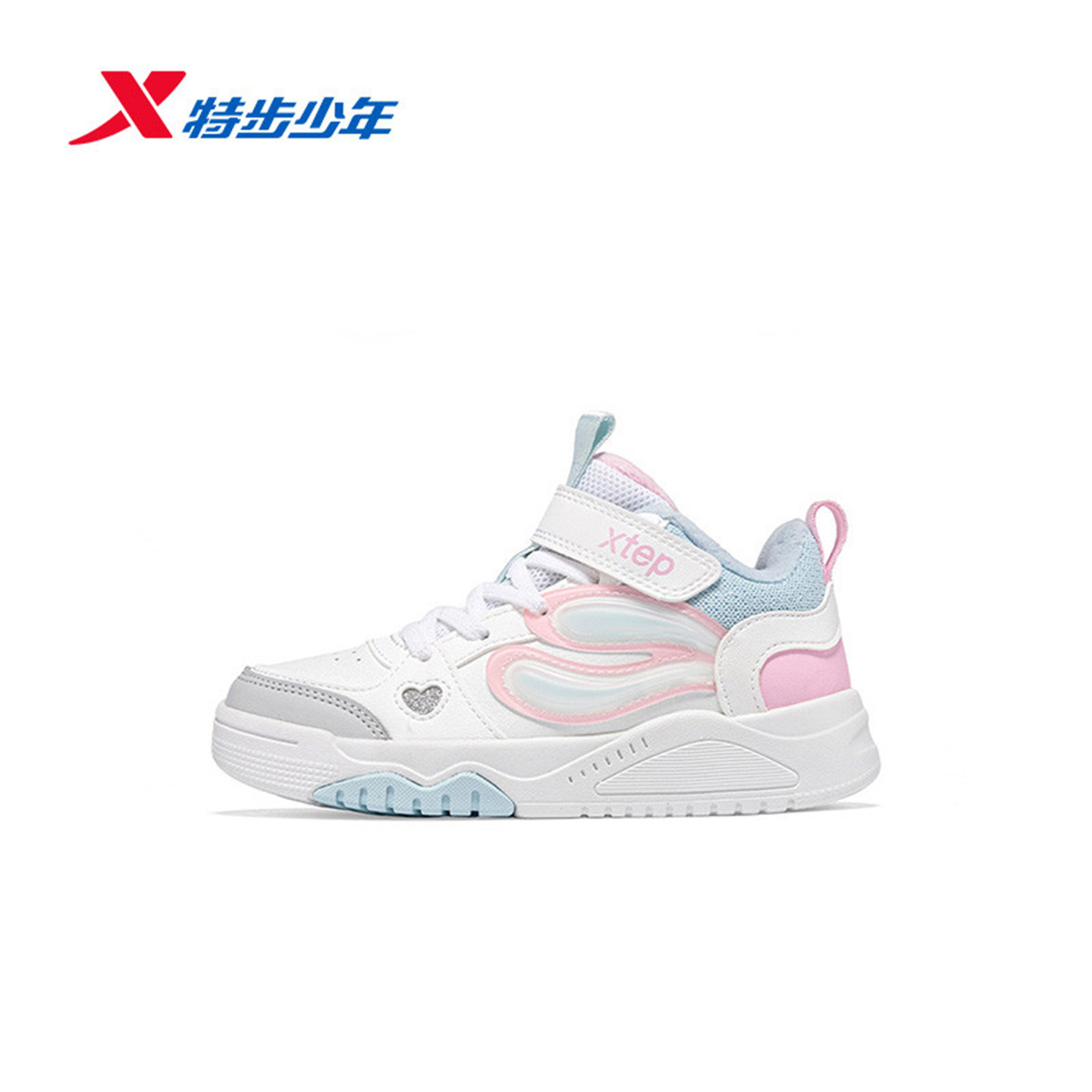 特步儿童女小童加绒加厚二棉鞋