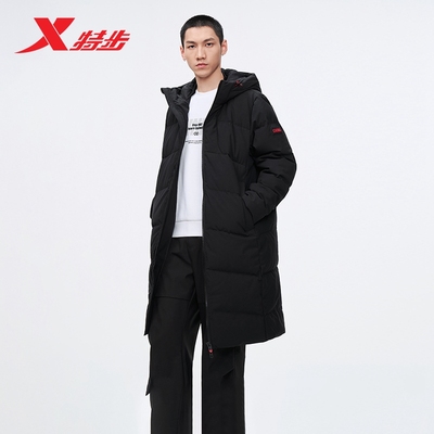 特步中长款羽绒服男款2025年冬季新款运动China外套975429640127