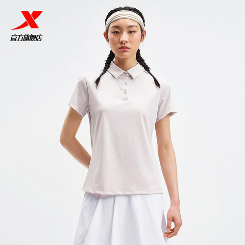 特步运动POLO衫女短袖T恤