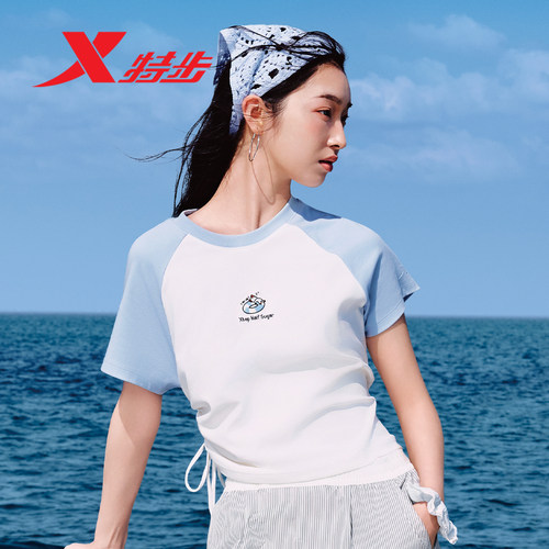 特步短袖T恤女2026夏季