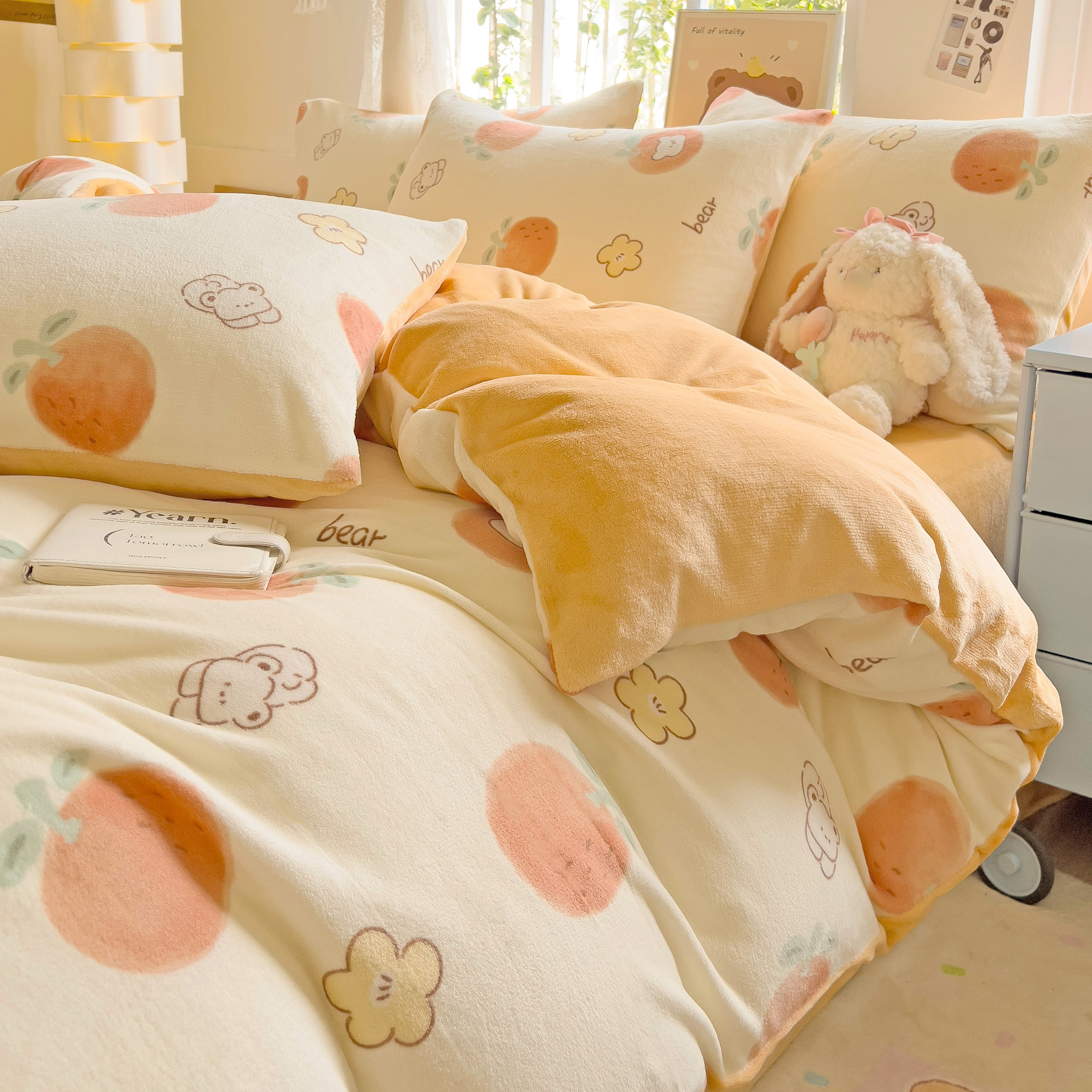 牛奶绒床上四件套珊瑚绒冬季天加绒床单被套法兰绒学生宿舍三件套