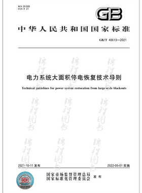 GB/T 40613-2021电力系统大面积停电恢复技术导则