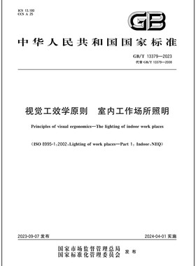 GB/T 13379-2023 视觉工效学原则 室内工作场所照明