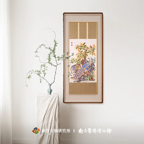 非遗云锦手工木机妆花挂画礼盒