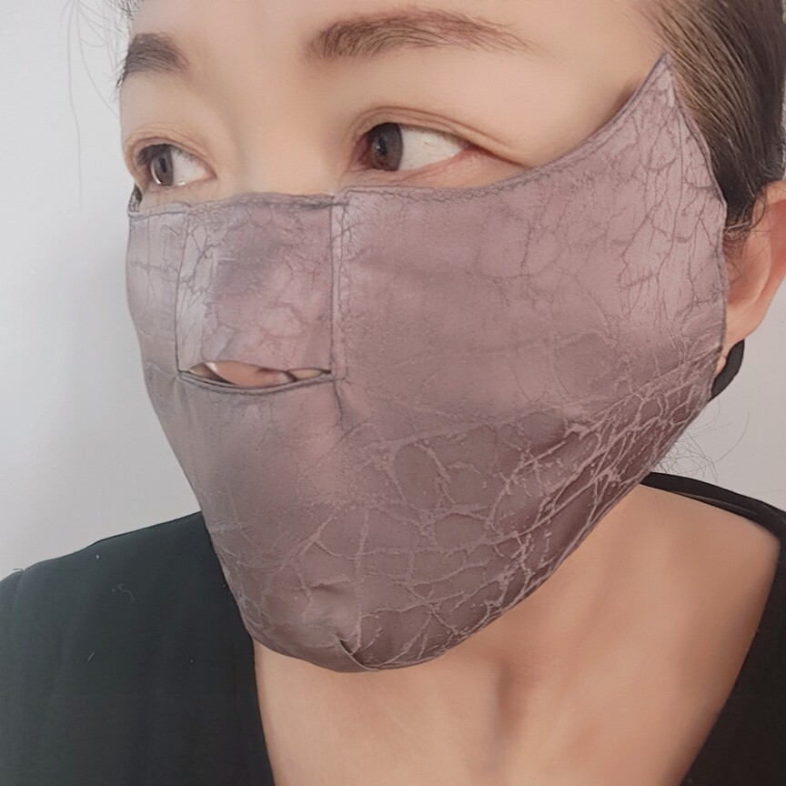 露鼻孔口罩香云纱女防风加大透气薄款双层护脸面罩戴眼镜不会雾气