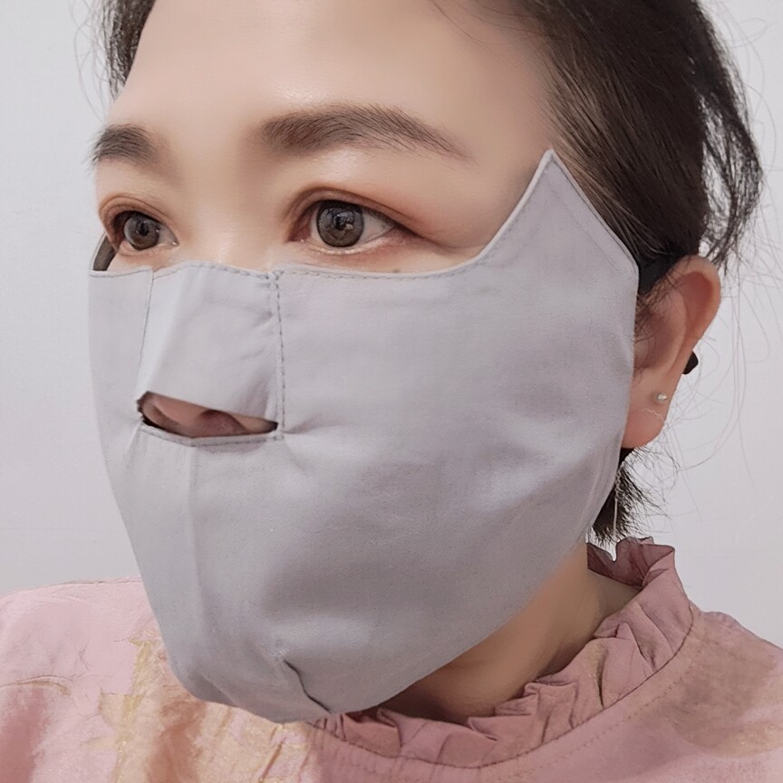 原创纯手工制作双层纯棉超大透气露鼻孔护眼角防尘遮阳口罩练车