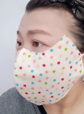 原创纯手工制作春夏超大护眼角遮阳防絮双层纯棉布薄口罩可订制